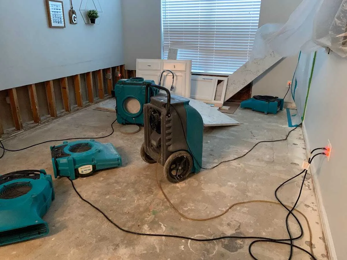 Dehumidifier in flood-cut room for Water Extraction & Removal in South Weber